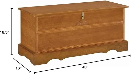 Vista 11 de Bowery Hill Cofre rectangular de madera tradicional de cedro, 40 pulgadas de ancho x 16 pulgadas de profundidad x 18.5 pulgadas de alto, acabado