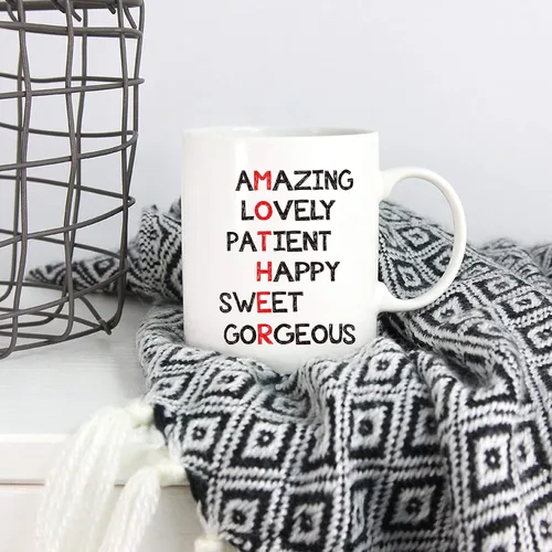 Vista 5 de 5Aup Regalos de Navidad, definición de taza de café divertida para mamá, el mejor regalo del día de la madre de parte de un niño, hija, hijo, niños
