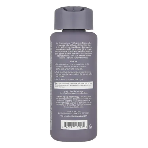 Vista 2 de Kristin Ess Hair The One - Acondicionador morado para tonificar + hidratar el cabello rubio, neutraliza los tonos latones + amarillos, sin sulfatos