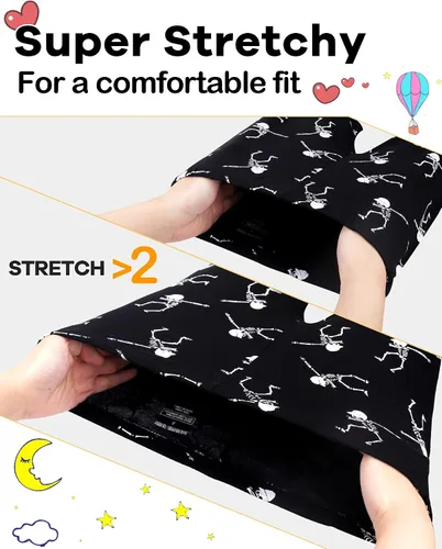 Vista 4 de DAUGHTER QUEEN Pijama para niños de 4 piezas, conjunto corto 100% algodón, talla 18 meses - 12 años