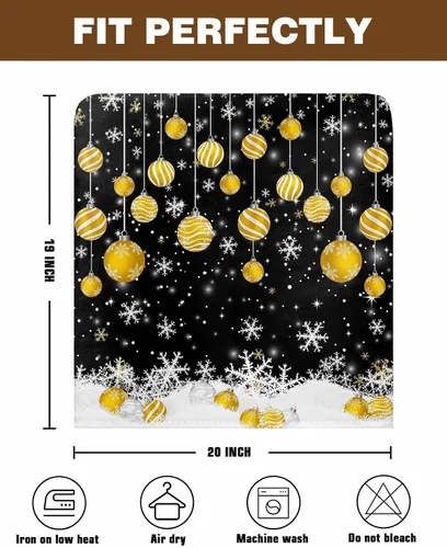 Vista 7 de Paquete de 4 fundas de respaldo de bolas de Navidad para sillas de comedor, lavables, extraíbles y lavables, protector de silla para boda, fiesta