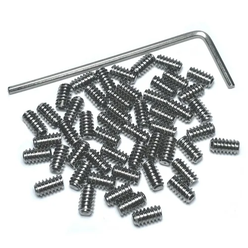 Vista 8 de Juego de 50 tornillos de 6-32 x 1/2 pulgadas de acero inoxidable 304 de cabeza Allen hexagonal hexagonal con llave Allen de 1/16, juego de tornillos