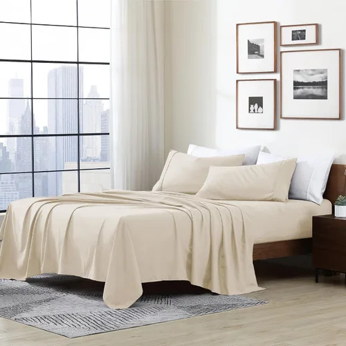 Vista 10 de Cathay Home Essentials Juego de sábanas de microfibra ultra suave, hipoalergénicas, resistentes a las arrugas, doble cepillado, color aguamarina