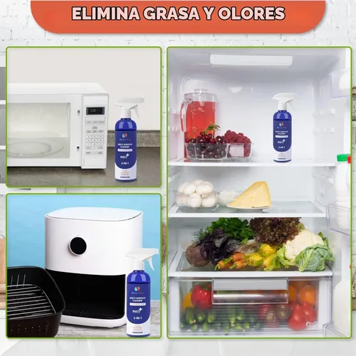 Vista 5 de El limpiador natural multisuperficie es un spray sin perfume que desengrasa, desodoriza, trabaja en freidora de aire, platos, microondas, estufa