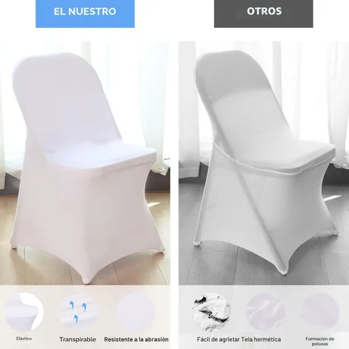 Vista 8 de Fixwal 36 Piezas Fundas Elásticas de Spandex para Sillas Plegables - Fundas Protectoras Universales Ajustadas Lavables para Comedor, Fiesta, Boda