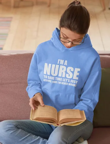 Vista 3 de Sudadera con capucha para enfermera para mujer regalos divertidos para enfermeras escuela de enfermería sudadera con capucha