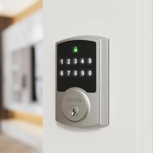 Vista 9 de Brinks - Cerradura electrónica de puerta con panel táctil sin llave - Cerradura de puerta con teclado retroiluminado y seguridad avanzada, códigos