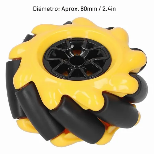 Vista 2 de Mecanum Wheel Robot Kit con ruedas omnidireccionales de 2.362 in para proyectos STEM de motor TT Construir autos inteligentes y robots