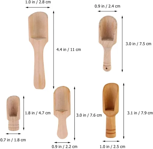 Vista 3 de DOITOOL Juego de 10 cucharas de sal pequeñas de madera, cuchara de sal de madera, mini cucharada de té y condimentos para hojas de té, condimentos