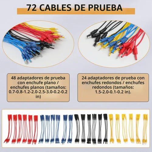 Vista 3 de Kit de cables de prueba de circuito automotriz, 104 piezas multímetro multifunción sonda eléctrica kit de prueba con estuche de transporte negro