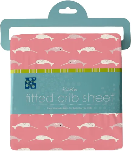Vista 2 de KicKee Pants Sábana bajera para cuna de bebé, colores sólidos adorables para colchón de cuna, hecha de viscosa de bambú para ropa de cama de bebé
