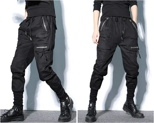 Vista 6 de MOKEWEN Pantalones deportivos tipo harén tipo cargo para hombre