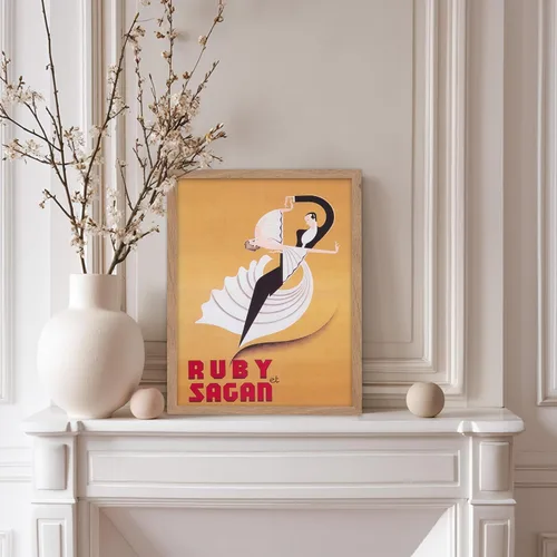 Vista 5 de Poster Master Arte de pared de danza, impresión vintage de salón de baile, póster de salón Art Deco, póster de Ruby Et Sagan, gran regalo