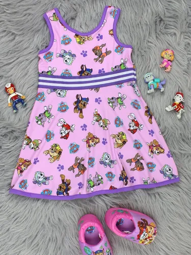 Vista 7 de Paw Patrol - Vestido ultra suave ajustado y acampanado para niñas pequeñas