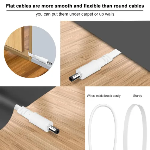 Vista 4 de Cable de extensión de alimentación CC de 12 V 3.05 m 2.1 mm×5.5 mm, cable de extensión de alimentación universal de 12 V para cámara de seguridad