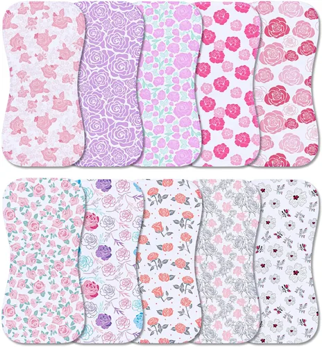 Vista 17 de Juego de 10 paños para eructar para bebés niños y niñas - Paño orgánico para eructos de bebé, toallitas para bebé, trapos para eructos, paños