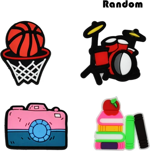 Vista 5 de Lote de dijes para zapatos decoración aleatoria de diferentes hebillas encantadoras formas frescas accesorios de zapatos para sandalias y pulseras
