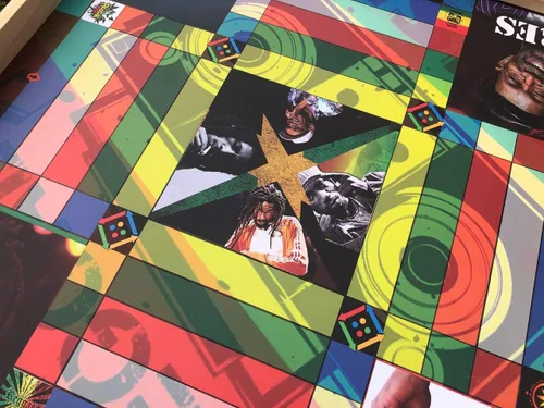 Vista 6 de Jamaican Ludo Reggae Legends Edition - Juego de mesa de gran tamaño de 24 x 24 pulgadas Juego familiar único para adultos y amigos Regalo