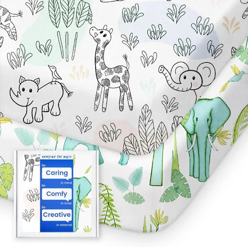 Vista 67 de Sábanas suaves para cuna de niño de alta calidad, sábana bajera para cuna ultra transpirable, sábanas súper elásticas de 28 x 52 x 9 pulgadas
