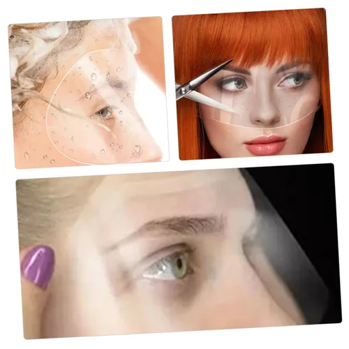 Vista 3 de 50 protectores de ojos para corte de pelo, visera transparente para maquillaje, ducha, salón, ajuste cómodo, protector de ojos para corte de cabello