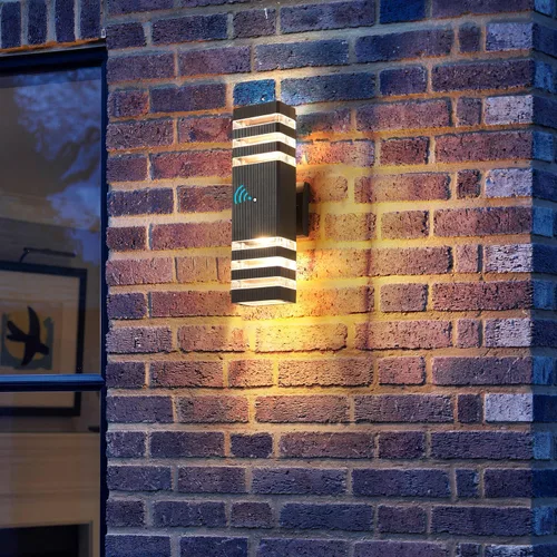 Vista 18 de Luces de pared para exteriores de anochecer a amanecer - Diseño impermeable de 2 capas, modernas lámparas de exterior de aluminio para casa, luces
