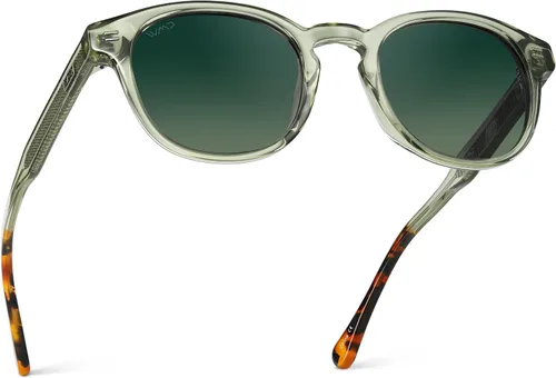 Vista 11 de WMP Eyewear - Lentes de sol polarizados ovalados retro redondos para hombre, marco de acetato ligero, protección UV, diseño de núcleo de metal