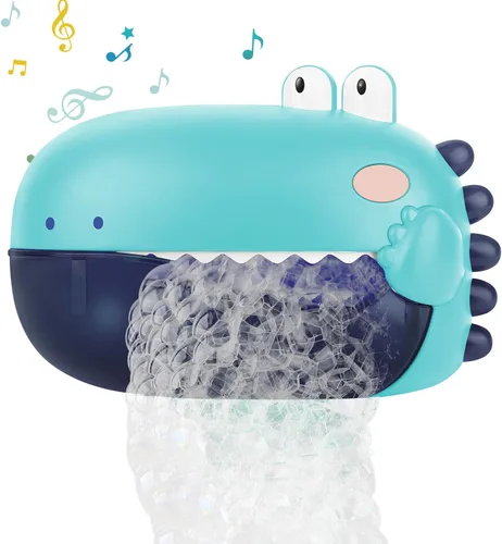 Vista 9 de Lehoo Castle Juguetes de baño para niños, máquina de burbujas de baño, juguetes de baño de dinosaurios para niños de 1 a 3 años