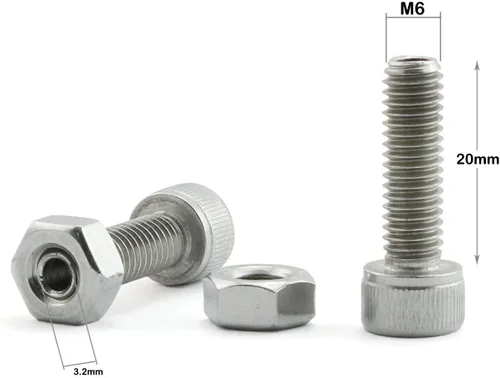 Vista 5 de Tornillo de rosca hexagonal hueco cilíndrico 304 Tornillos de rosca de lámpara de acero inoxidable Tornillos a través del perno de agujero
