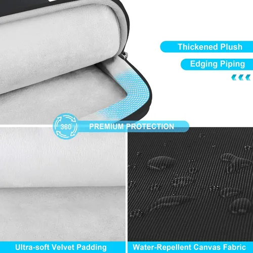 Vista 5 de Lacdo Funda protectora para laptop de 360° para MacBook Air M2/M1 de 13 pulgadas 2022-2010 MacBook Pro M2/M1 2022-2012 Surface Book 3 2 Negro