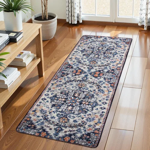 Vista 63 de Lahome Alfombra Floral Bohemio Medaillon - 2x3 Pequeña Alfombra de Baño Rosa Caliente, Alfombra de Cocina, Lavable a Máquina, Antideslizante, Suave