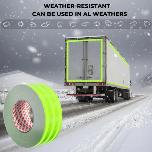 Vista 7 de SWRT Cinta Reflectante de 2 Pulgadas X 30 Pies para Exteriores Impermeable DOT-C2 Resistente a la Decoloración Verde Fluorescente Reflectante