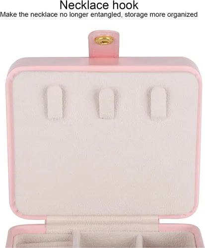 Vista 3 de Germer Caja de almacenamiento para collares, joyero ligero para aretes para anillo (rosa)