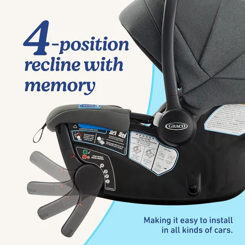 Vista 4 de Graco® Gomax - Asiento infantil para automóvil, Ace, ligero, reclinable, orientado hacia atrás, se instala con o sin base