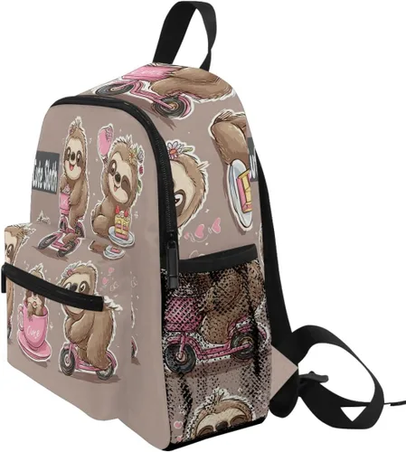 Vista 3 de Pfrewn Mochila preescolar para niños y niñas, con correa para el pecho, perezoso bebé, Classic