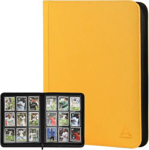 Vista 7 de Carpeta para tarjetas de 9 bolsillos, capacidad 540 con cierre de cremallera, de doble cara, resistente y elegante, protector de piel sintética
