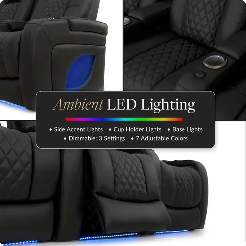 Vista 5 de Seatcraft Virtuoso 365 - Asiento de cine en casa (3 unidades), color ébano