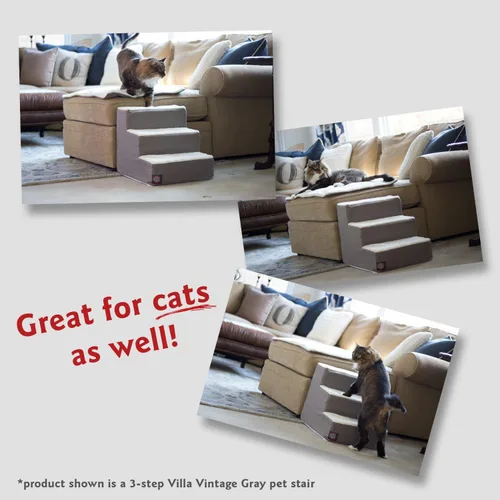 Vista 6 de Majestic Pet - Escaleras portátiles para mascotas suave escalón de espuma de sherpa escalones para perros y gatos rampa para cachorros