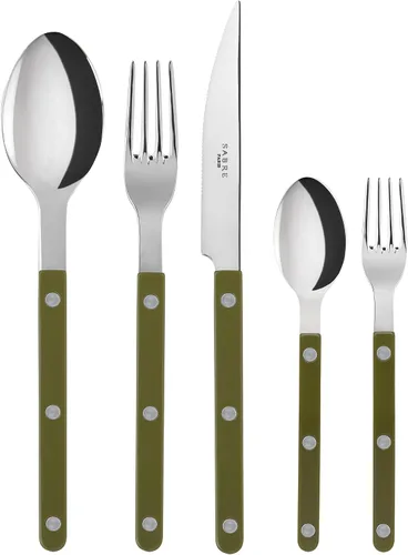 Vista 7 de SABRE PARIS - Juego de cubiertos de 5 piezas - Colección Bistrot - Cuchillo, tenedor, cuchara de sopa, cucharadita y tenedor de postre - Acero