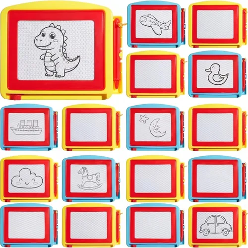 Vista 7 de Tinlade Paquete de 12 mini tableros magnéticos de dibujo para niños, pequeño boceto borrable, bloc de escritura, juguete de pintura a granel, regalo