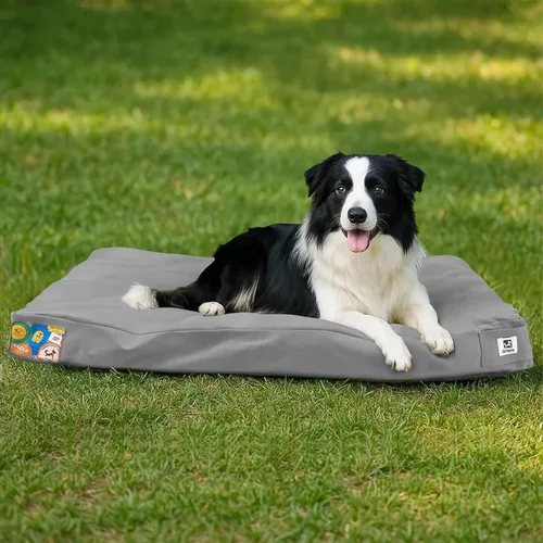 Vista 9 de Sytopia Cama de lona indestructible para perros de 42 pulgadas con funda impermeable lavable extraíble para perros extragrandes, almohadilla