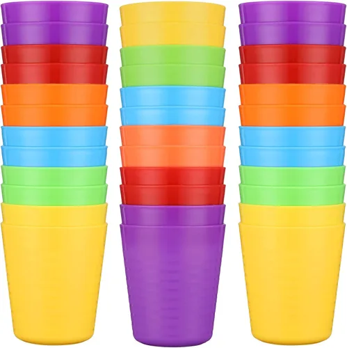 Vista 9 de Eccliy 36 vasos de plástico para niños de 8 onzas, color azul Tonos azules