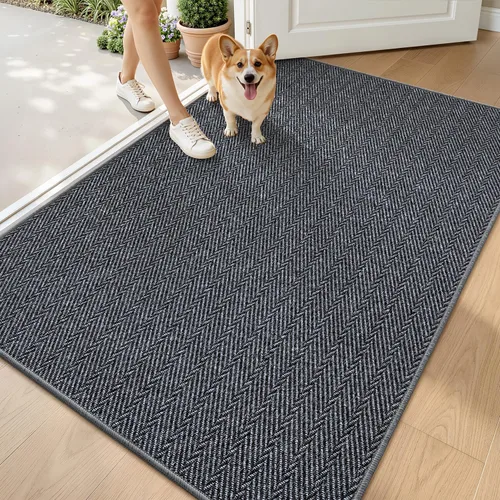Vista 19 de LUMI Tapete ultradelgado para puerta de interior de 17 x 30 pulgadas, tapete de entrada antideslizante, tapete de perfil bajo, tapete de diseño