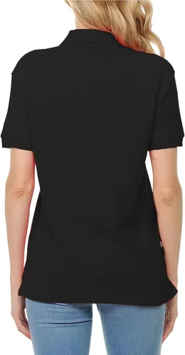 Vista 3 de FRESH TEE Polo unisex de manga corta para mujer 100 algodón ajuste clásico para uso diario trabajo escuela uniforme