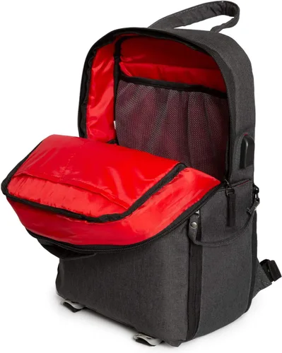 Vista 2 de Deco Gear Mochila multifunción para cámara SLR/DSLR con puerto de carga USB integrado para Canon, Nikon, Sony, compatible con cámaras sin espejo