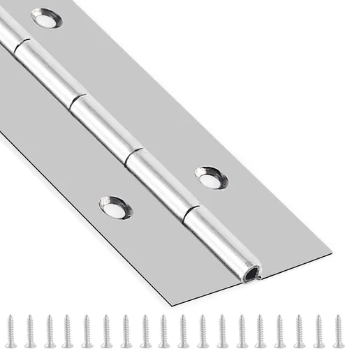 Vista 7 de Bisagra de piano de acero inoxidable resistente de 16 x 3 pulgadas, bisagra continua para gabinete, puerta, cajas de madera de bricolaje, 3 pulgadas