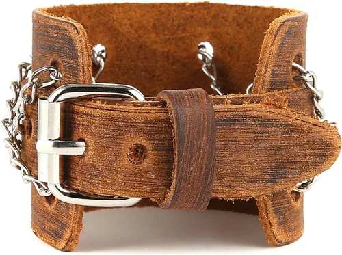 Vista 9 de HZMAN Pulseras de cuero marrón Pulsera de cuero para hombre Pulsera ajustable Pulsera de regalo de joyería