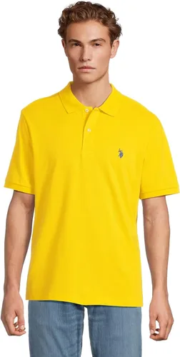 Vista 30 de Polo de piqué de algodón sólido para hombre con pequeño Pony Gris jaspeado