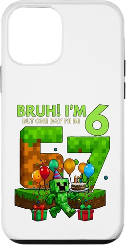 Vista 16 de Bruh I'm 6 But One-Day I'll Be 67 Retro 6th Birthday Kids Case for iPhone 17
