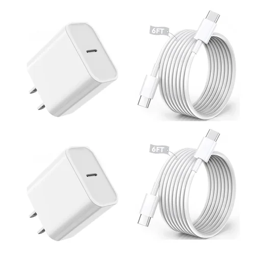 Vista 9 de Cargador rápido para iPhone, Cargador rápido para Phone 14 13 12 11 USB C de pared con 2 cables de carga rápida de 6 pies compatible con iPhone
