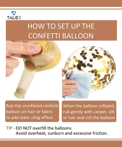 Vista 8 de Juego de 50 globos para fiestas, cromo dorado, perla blanca y confeti dorado, globos de látex natural de 12 pulgadas para decoraciones de fiestas